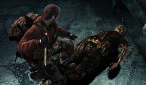 Barry Burton next to a corpse in Resident Evil: Revelations 2.