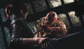 A monster attacking Claire Redfield in Resident Evil: Revelations 2.