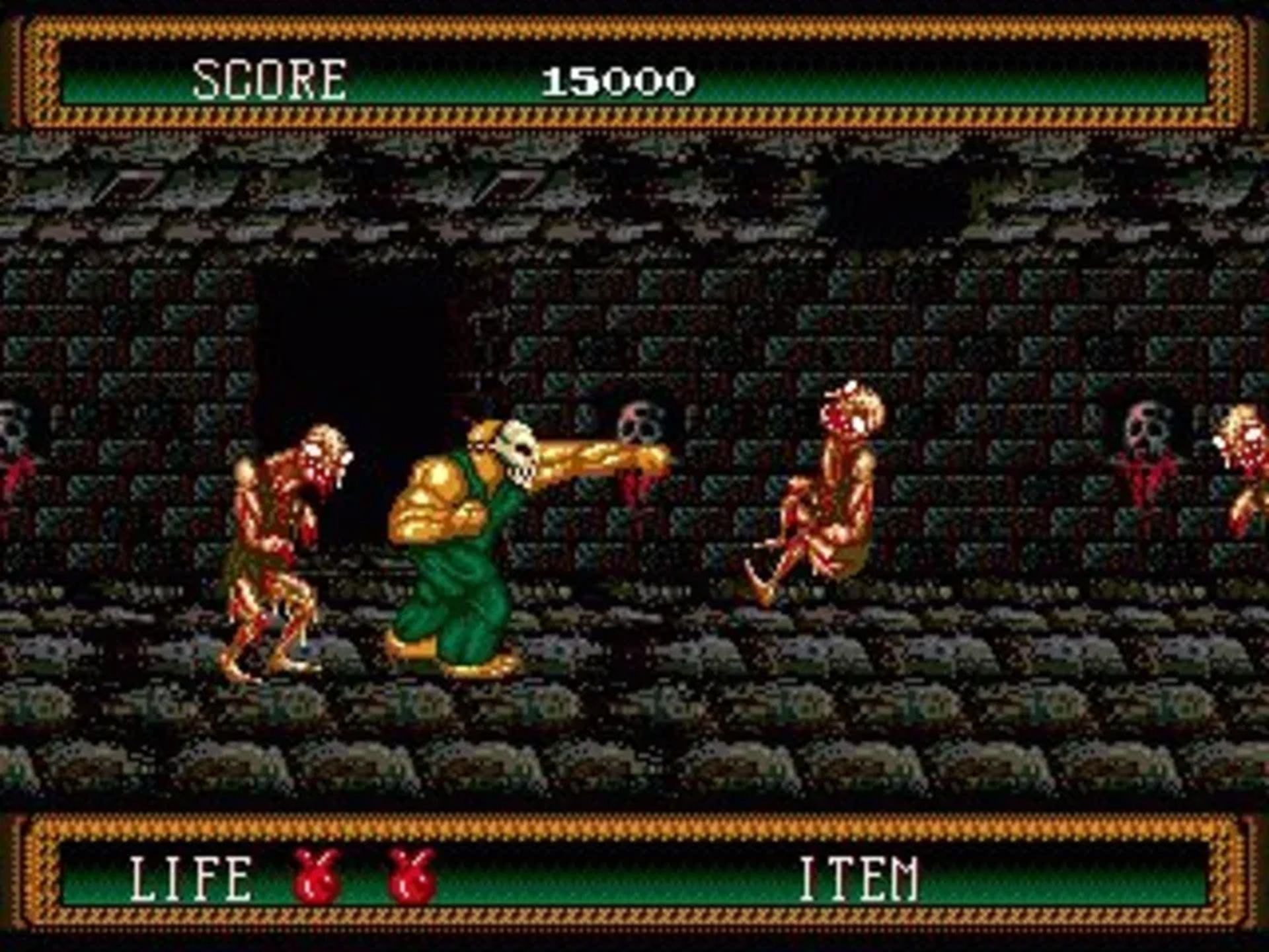 A screenshot of gameplay from Splatterhouse 2