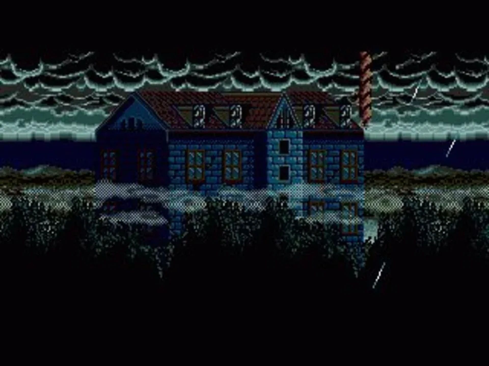 A screenshot of the into to Splatterhouse 2