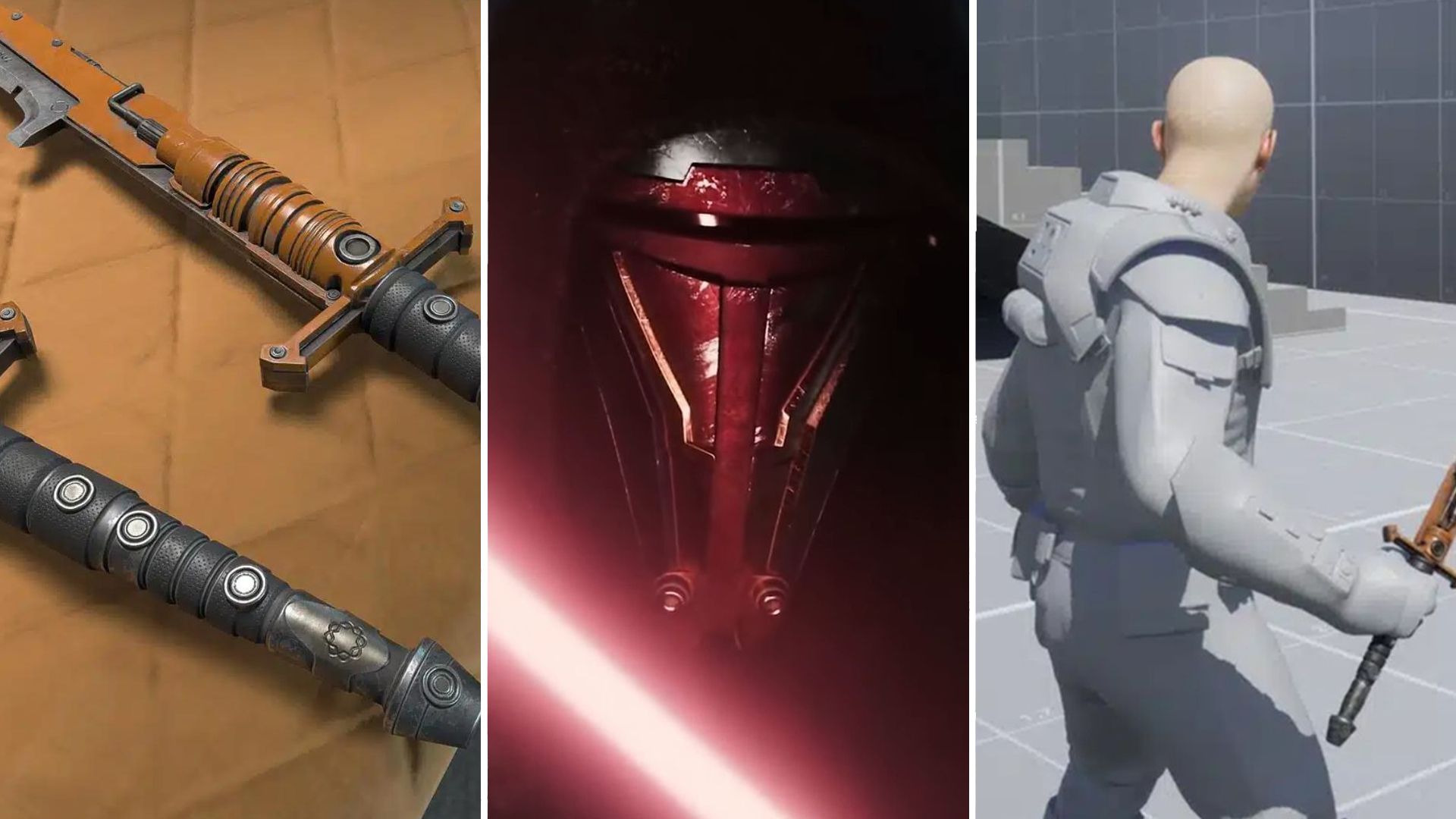 Una combinación de imágenes de Star Wars Knights of the Old Republic Remake