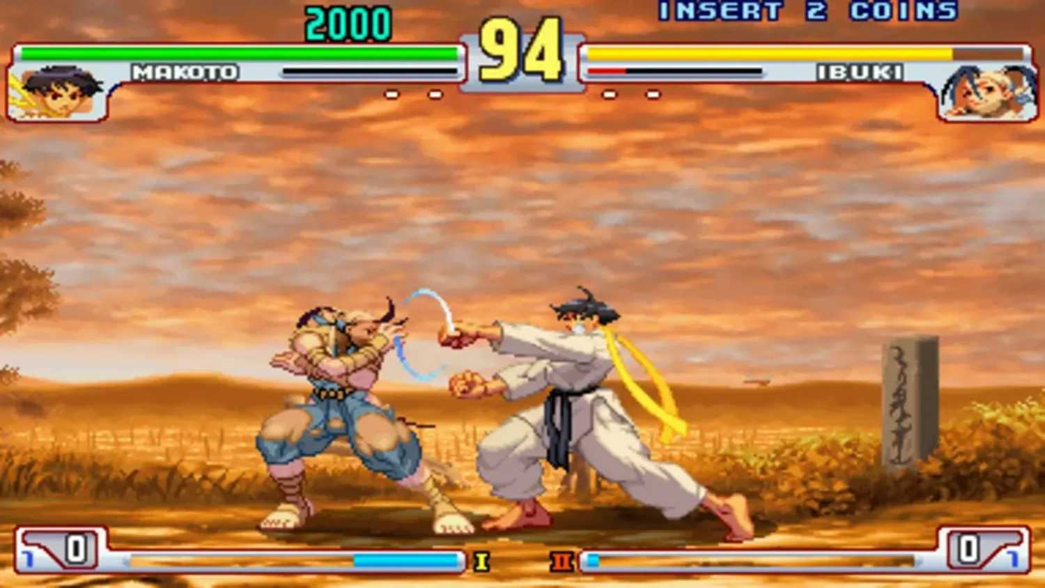 A screenshot of gameplay from Street Fighter III: Third Strike