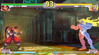 A screenshot of gameplay from Street Fighter III: Third Strike