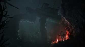 An underwater cave in The Sinking City Remastered.