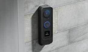 ubiquiti g4 video doorbell mounted on a wall