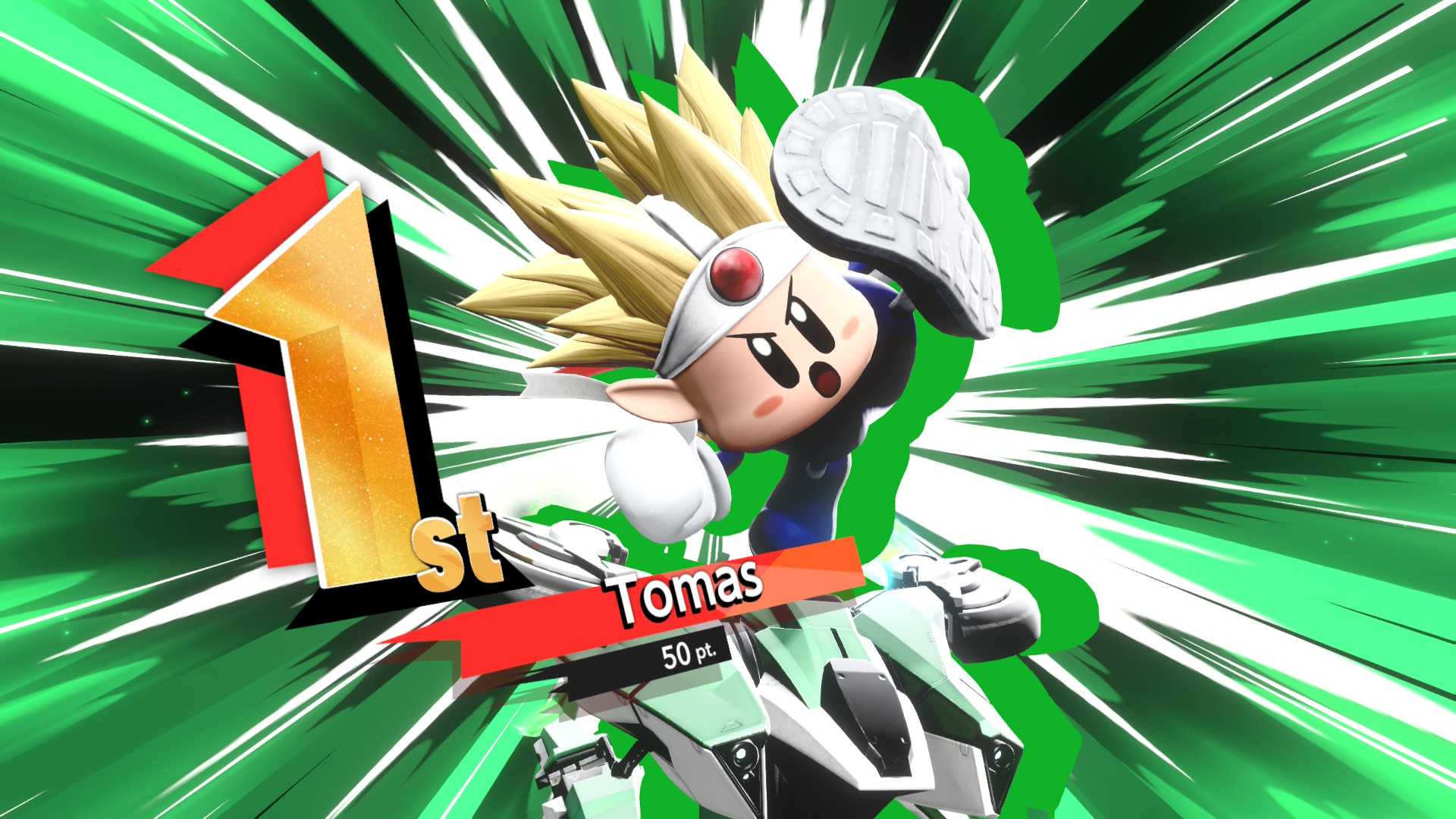 Tomas gets first place with Knuckle Joe in Kirby Air Riders