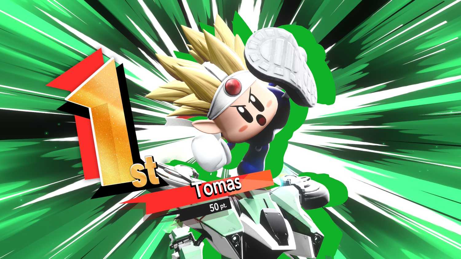 Tomas gets first place with Knuckle Joe in Kirby Air Riders