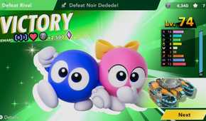 Winning a stadium challenge in Kirby Air Riders' Road Trip mode