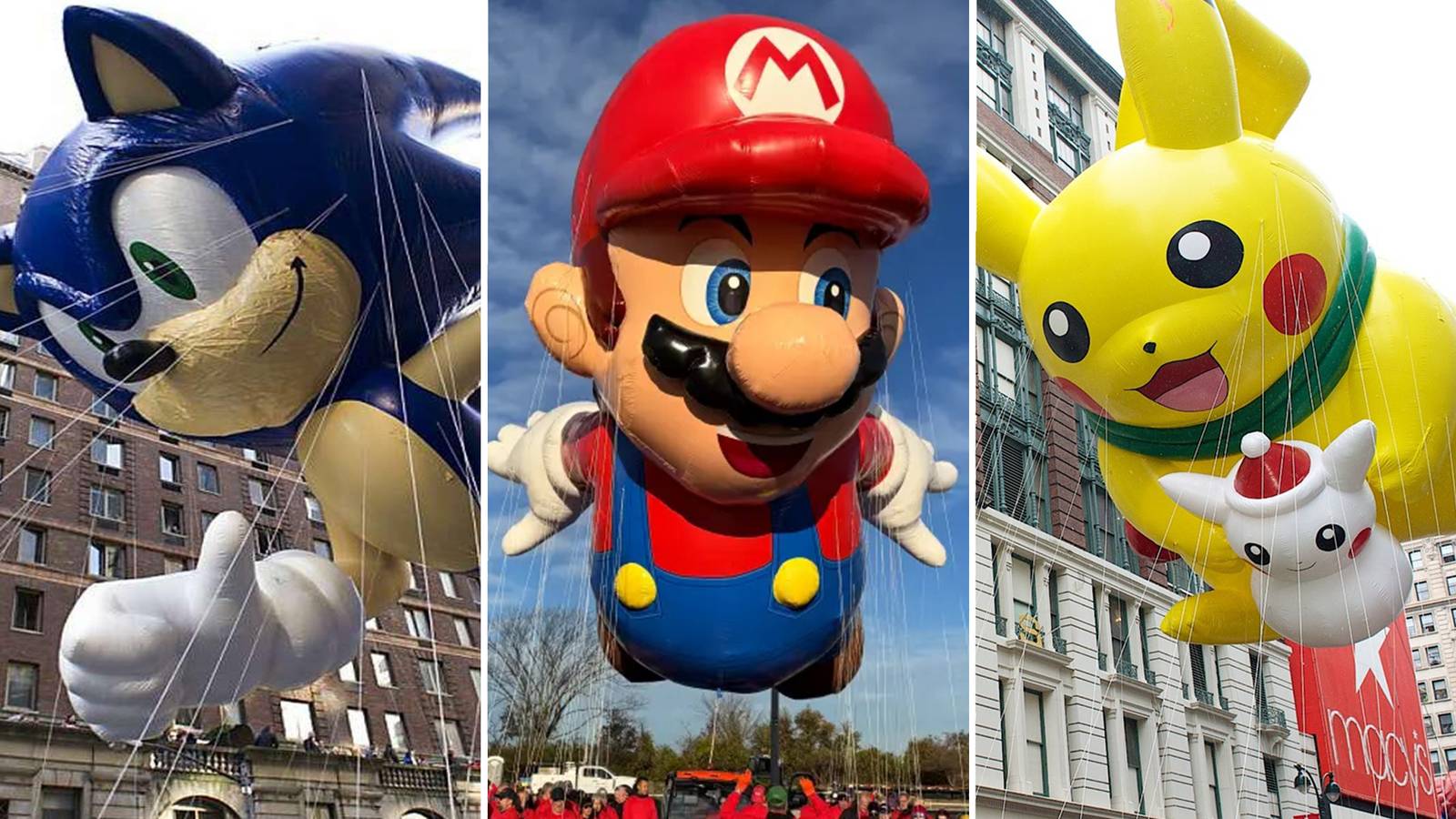 4 iconic video game characters that were balloons at the Macy's Thanksgiving Day parade