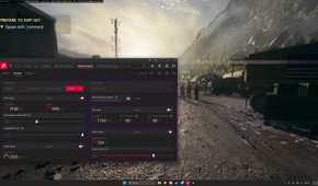 A screenshot of BF6 with some GPU metrics