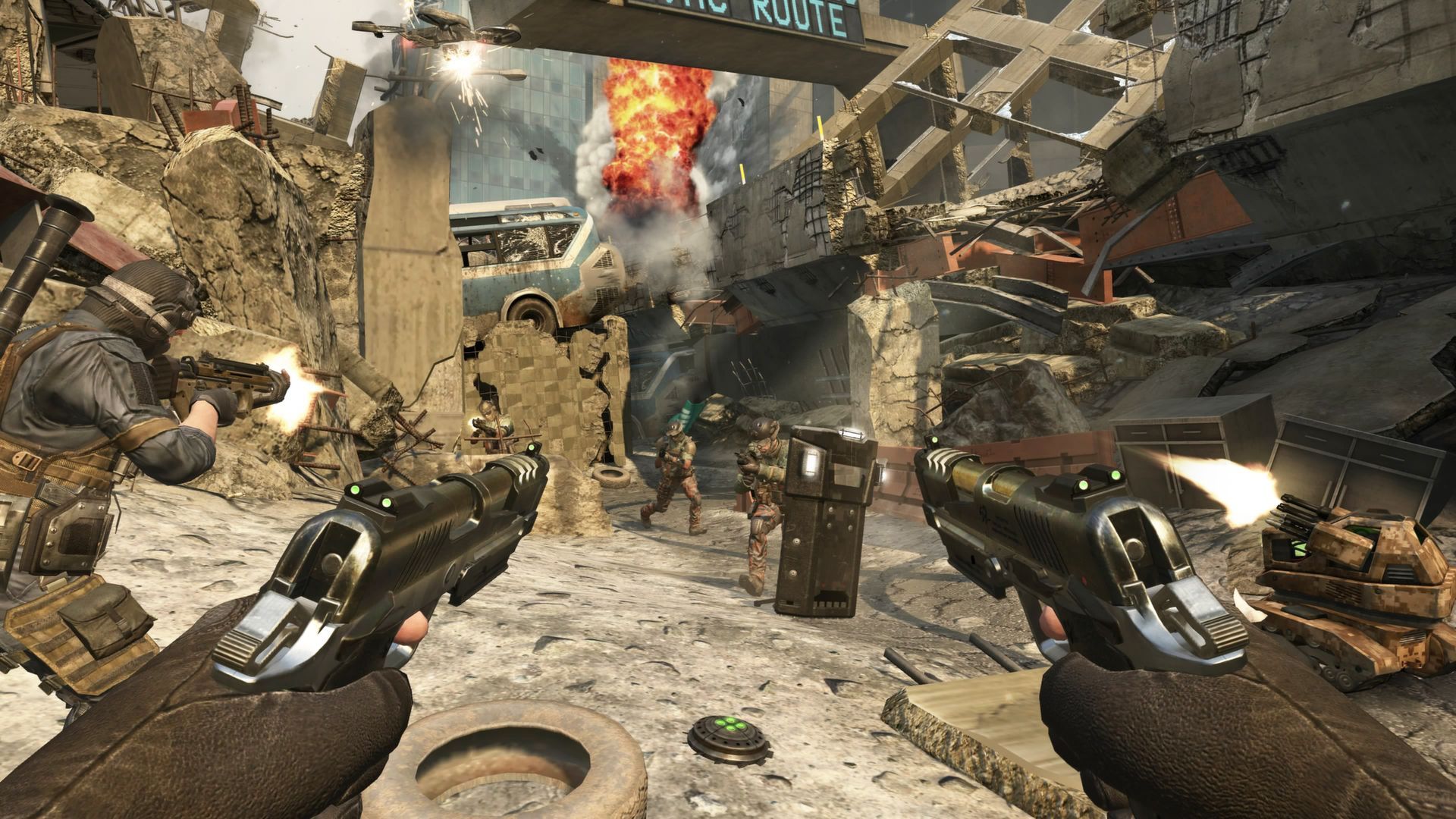 Dual pistols being used in Black Ops 2