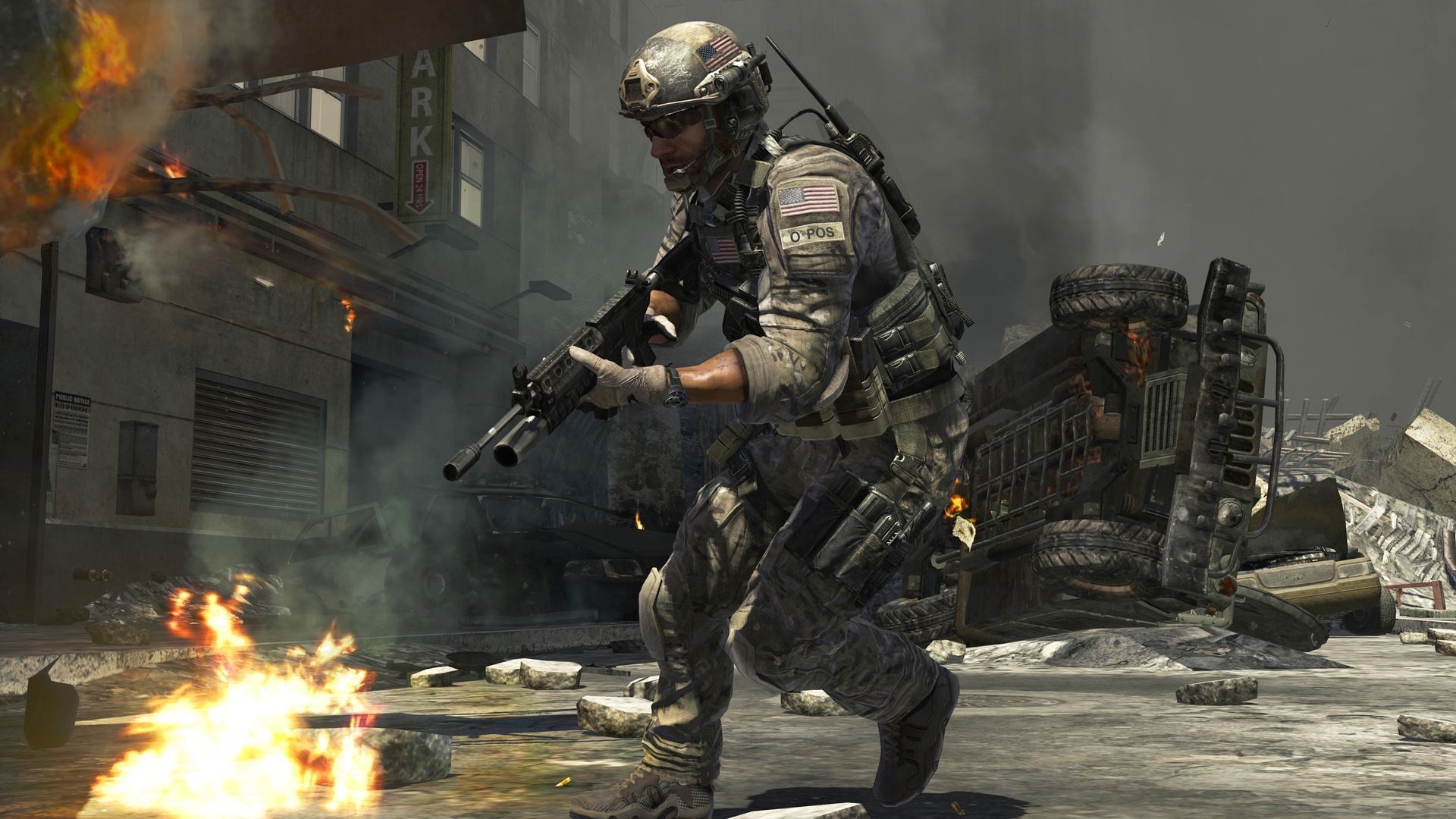 A soldier runs through a level in Call of Duty: Modern Warfare 3