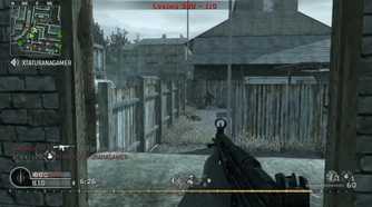 A screenshot of multiplayer gameplay from Call of Duty 4: Modern Warfare