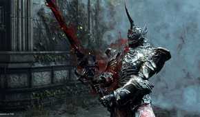 Holding a sword with lifesteal in Demon's Souls (2020).