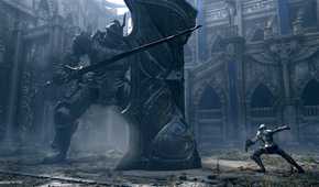 The Tower Knight boss fight in Demon's Souls.