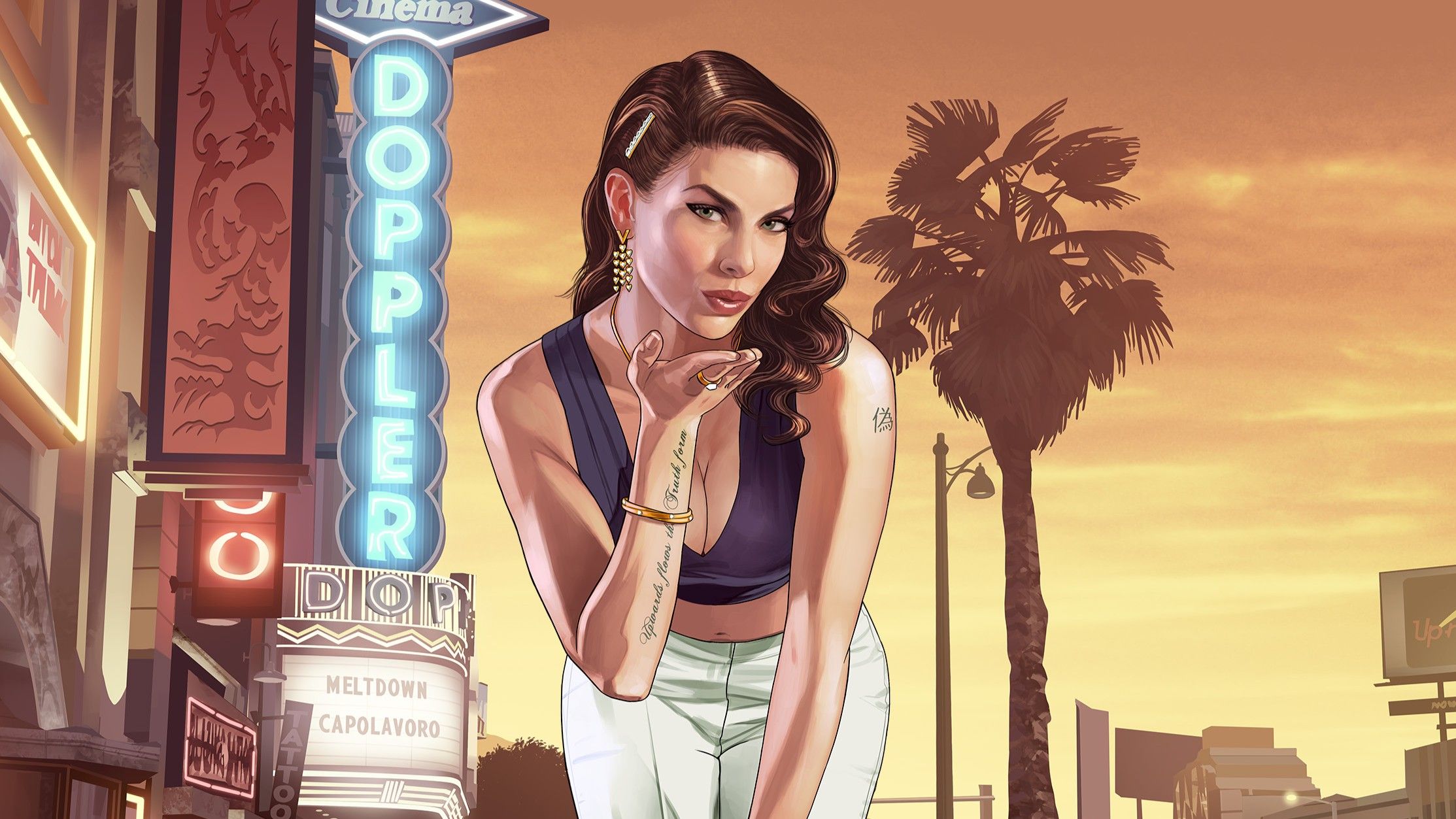 Art for Grand Theft Auto V featuring a woman