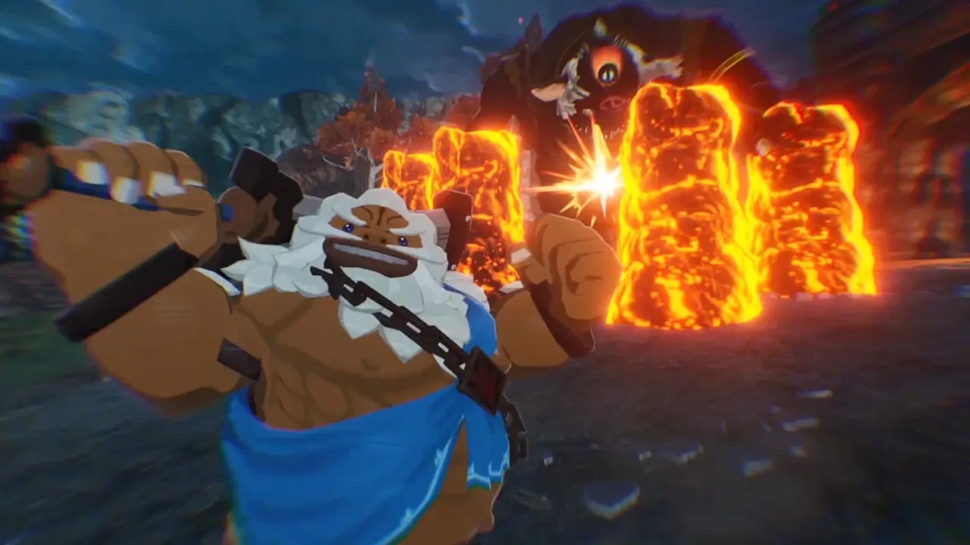 A screenshot of gameplay from Hyrule Warriors: Age of Calamity