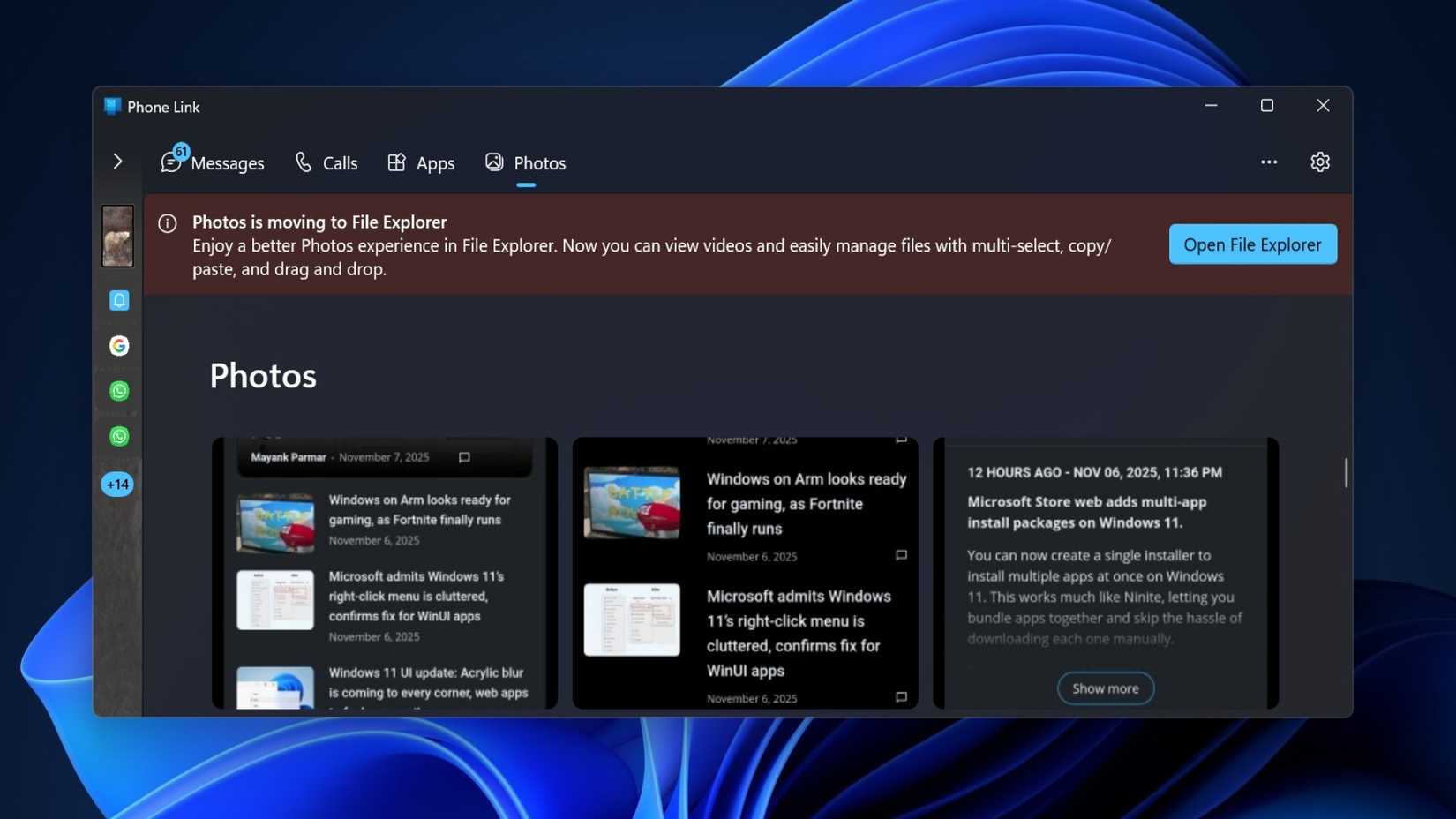 Windows 11's Phone Link is about to lose a handy feature