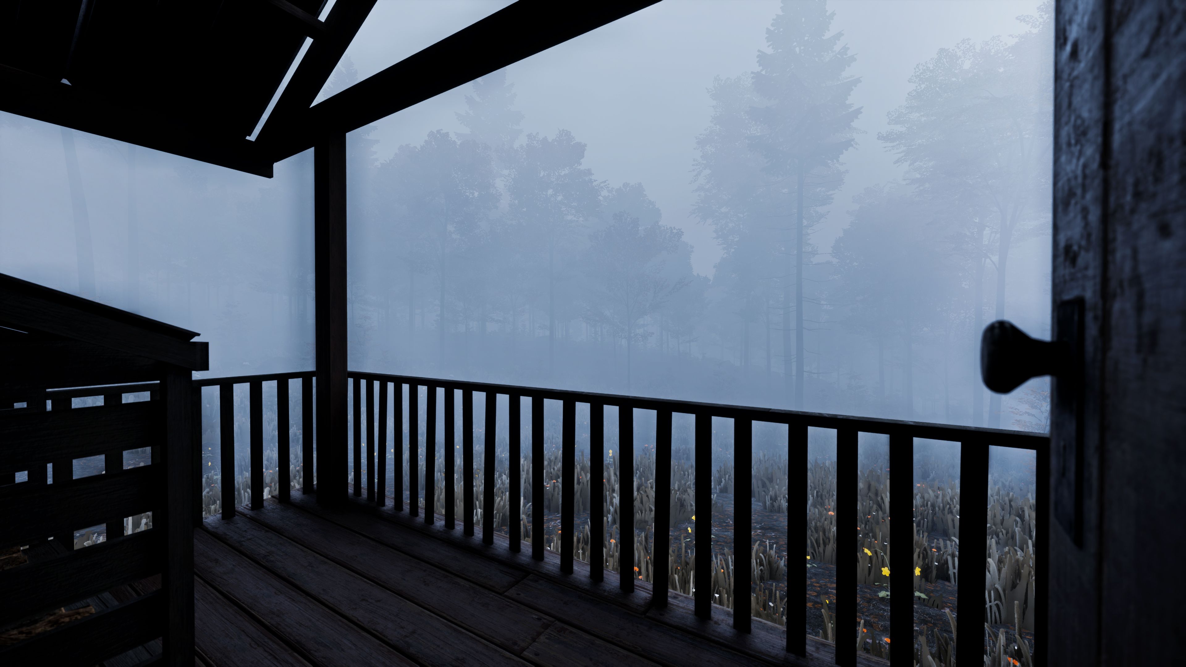 Exiting a cabin at night in Prologue: Go Wayback