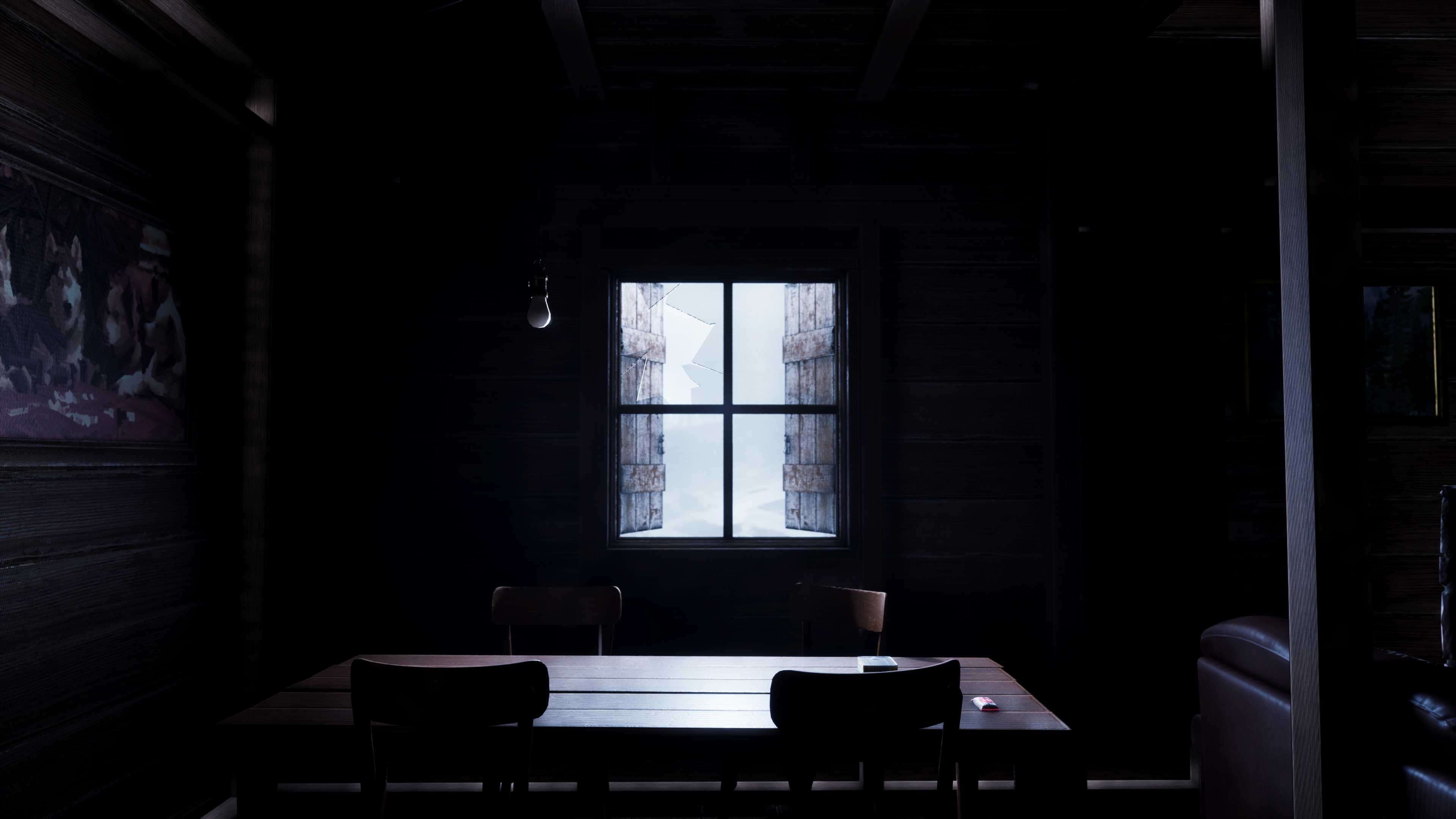 Standing in a dark cabin in Prologue: Go Wayback