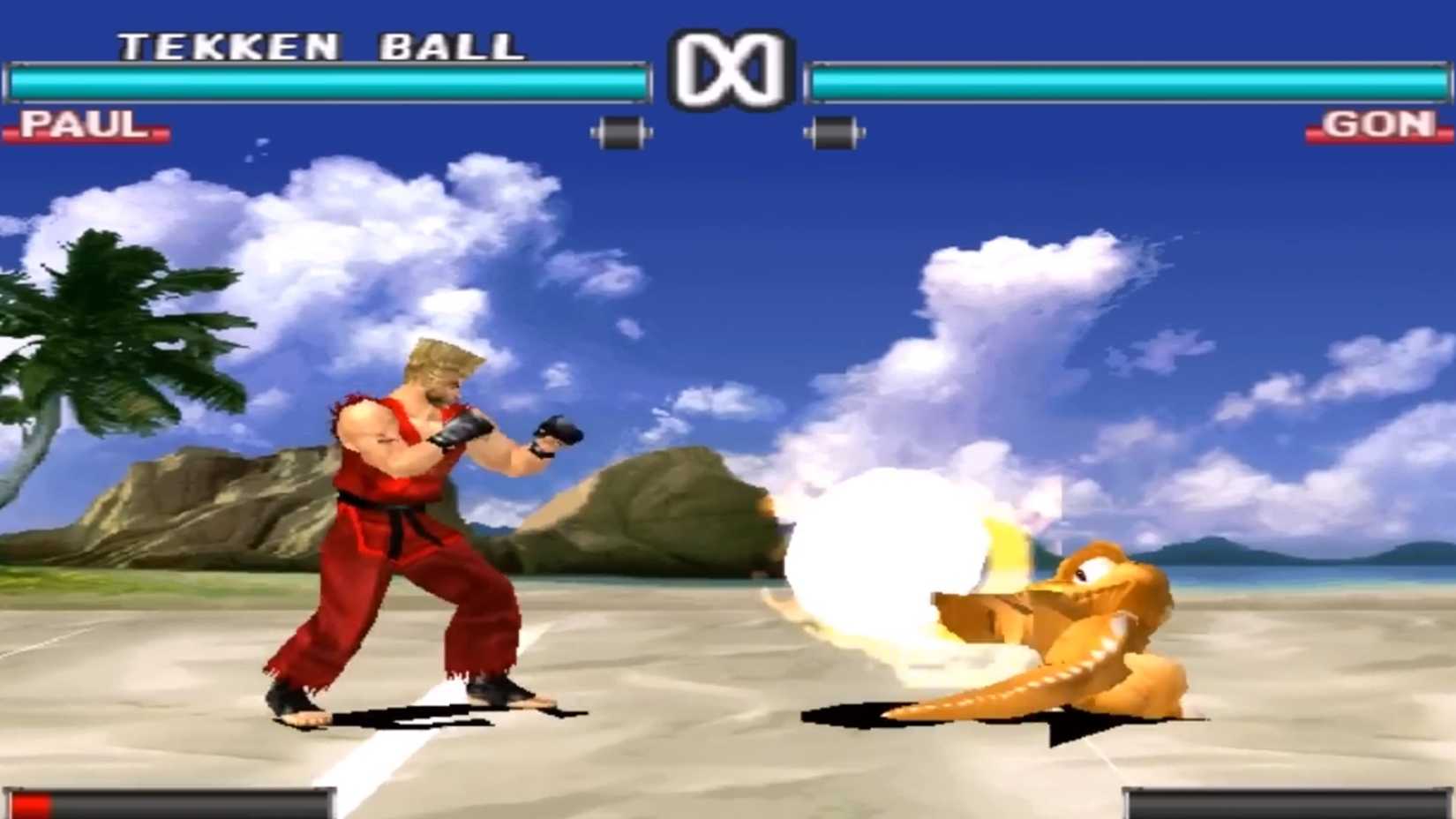 Una captura de pantalla del modo Tekken Ball en Tekken 3