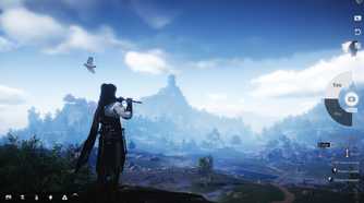 Playing a flute in Where Winds Meet.