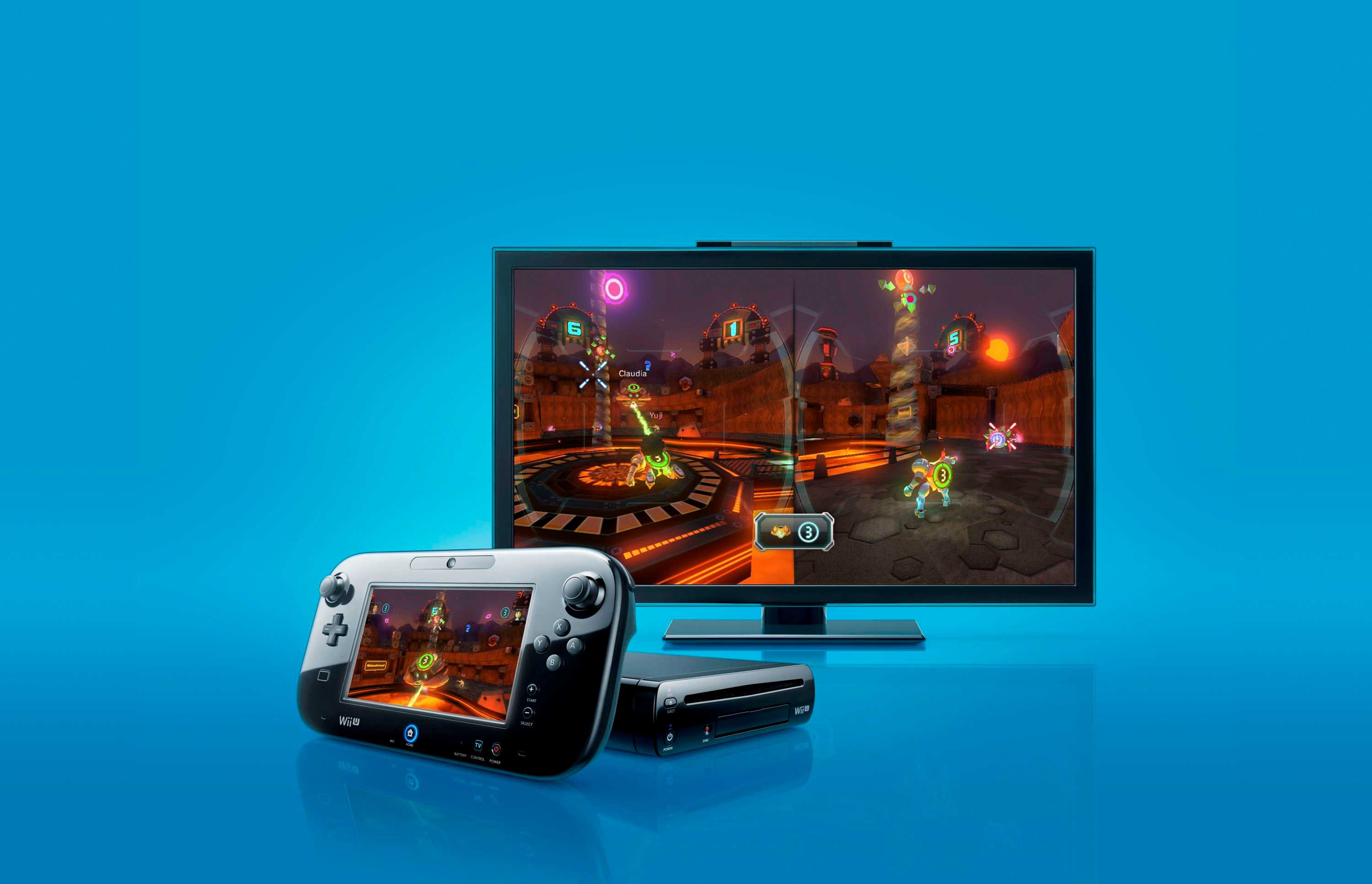 The Wii U console playing Nintendo Land