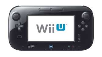 A press image of the GamePad displaying the Wii U logo
