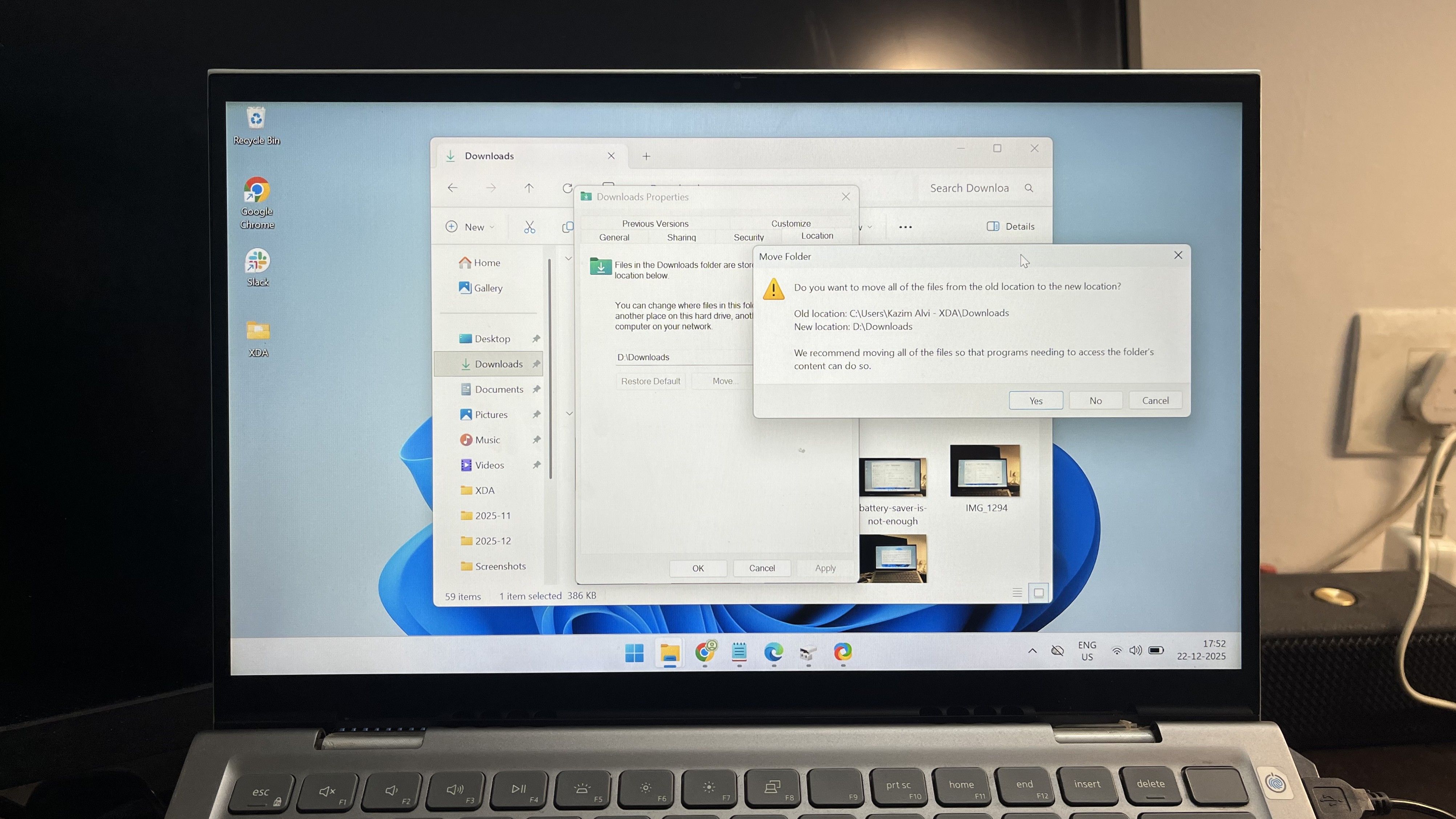 changing the default downloads folder on windows 11