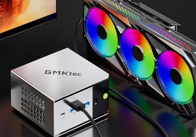 GMKtec Mini PC with graphics card connected