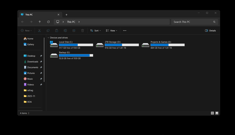Windows still handles local storage better than Linux