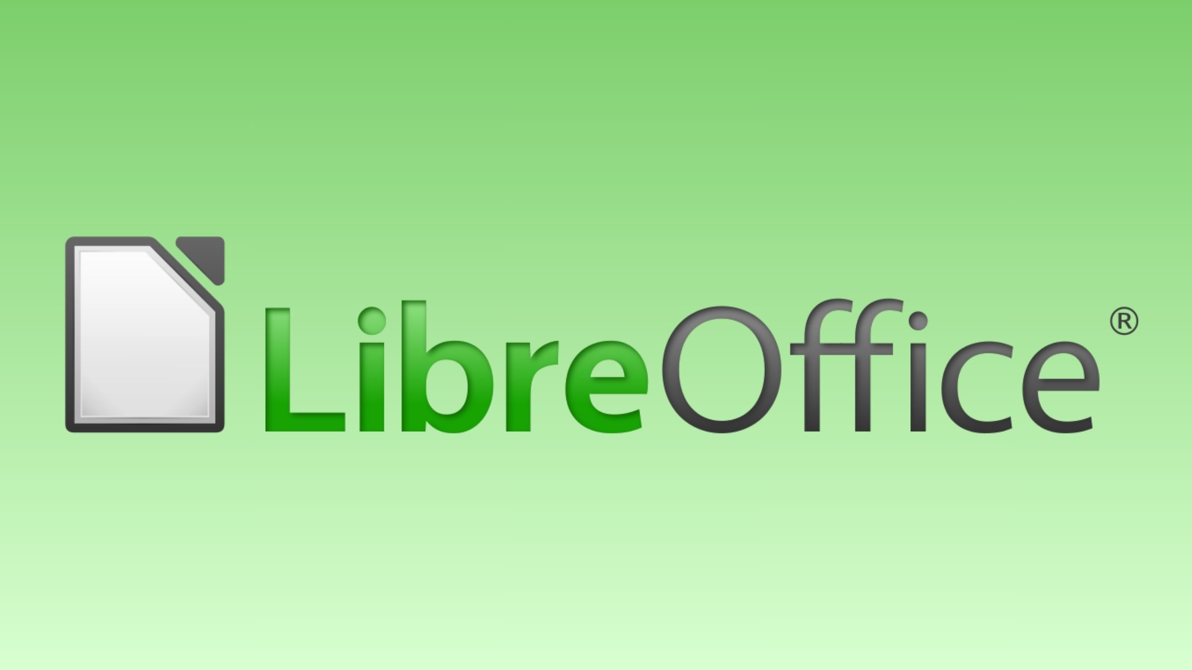LibreOffice's logo on a green background