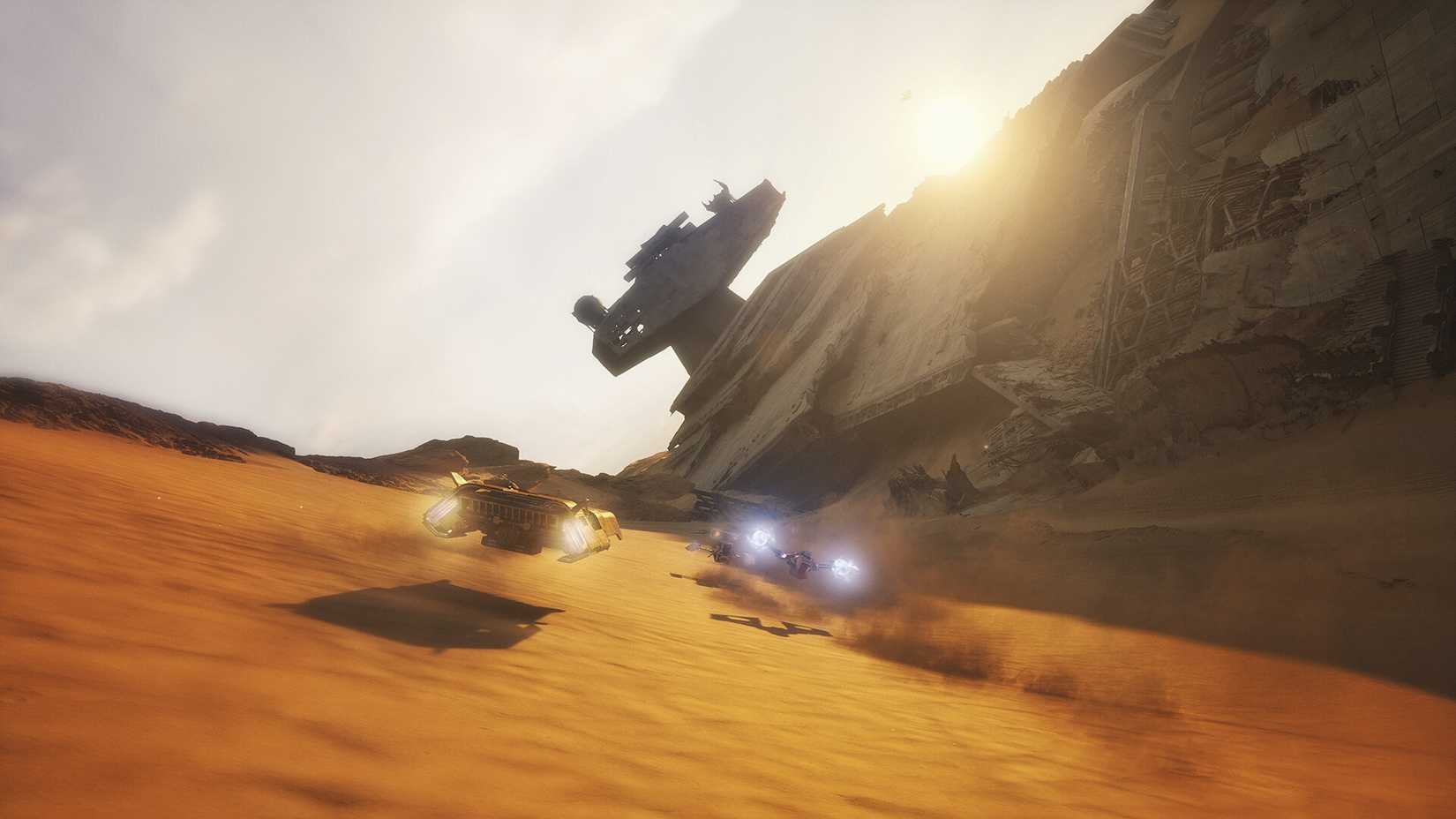 Una captura de pantalla de la revelación de Star Wars: Galactic Racer