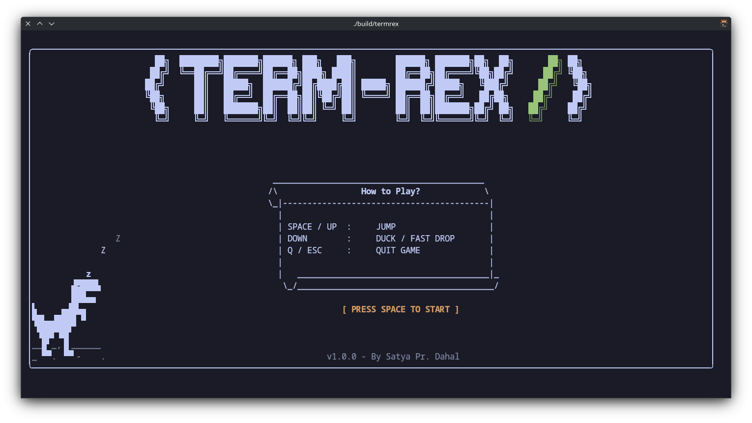 This fun fan-made Terminal version of Chrome's Dinosaur Game uses ASCII to get the job done