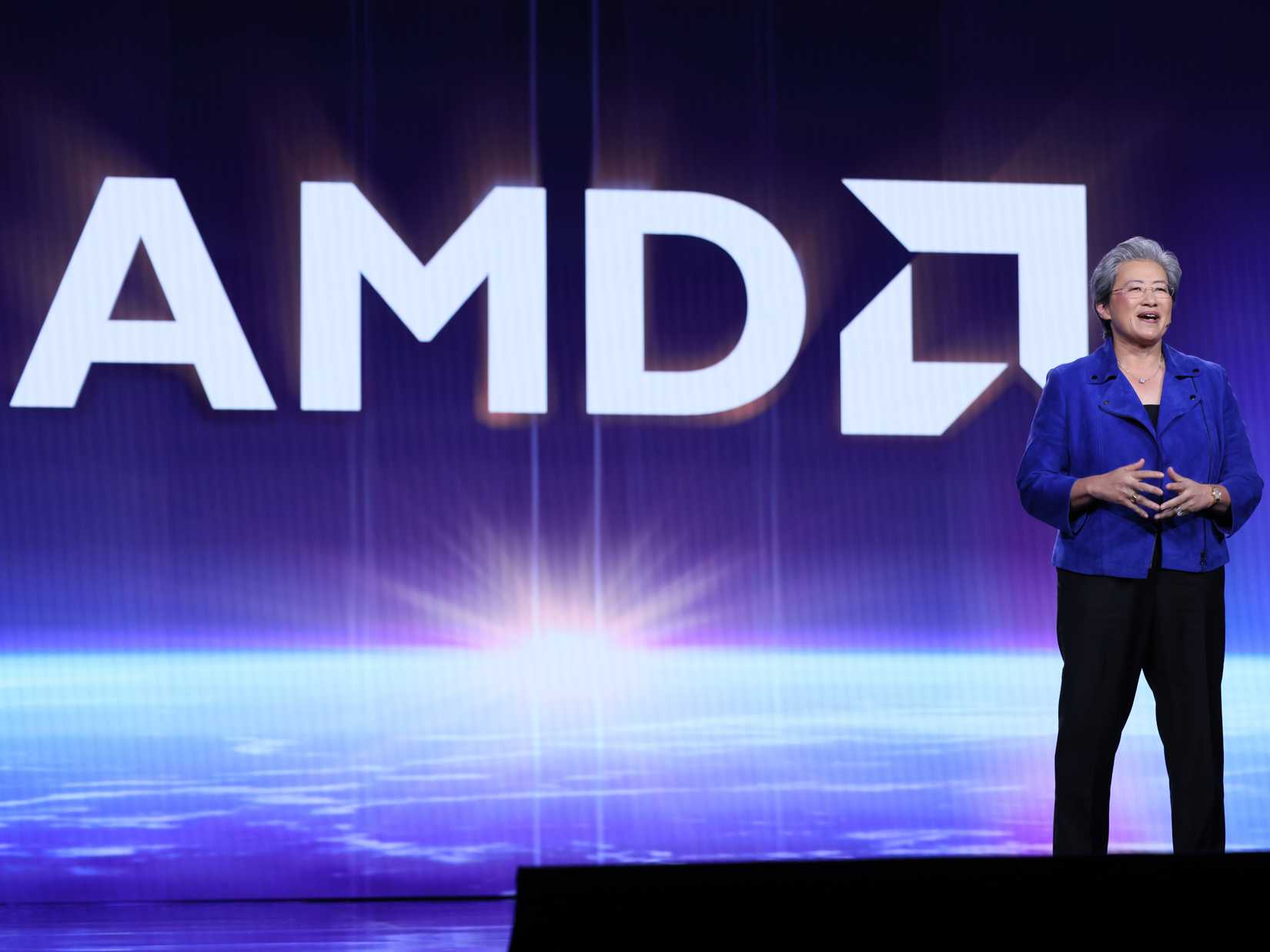 Lisa Su delivering a presentation at CES 2026.