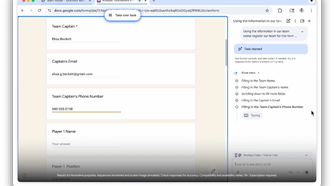 Gemini autofilling a Google Form -1