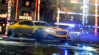 The yellow Polestar One drifting in NFS Unbound.