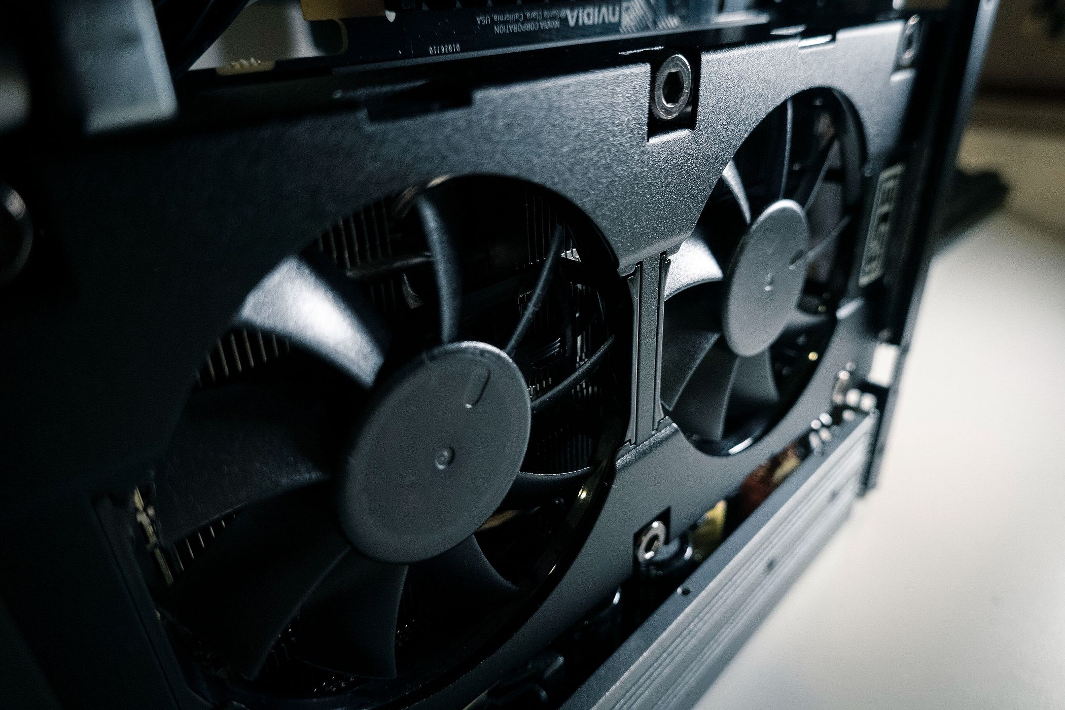 Close-up shot of an Nvidia RTX 2060 Super.