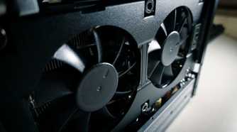 Close-up shot of an Nvidia RTX 2060 Super.