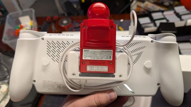 The Xbox Ally X with a Game Boy Camera in it 