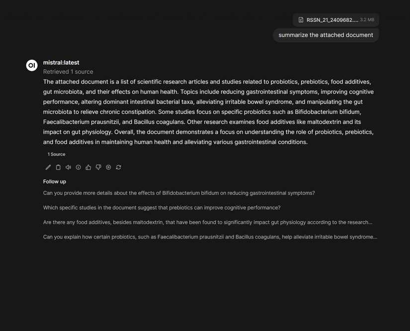 una captura de pantalla de un documento resumido por una IA autohospedada
