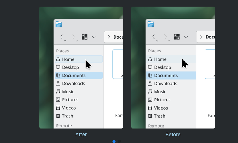 An example of the fresh KDE Plasma rounded highlights