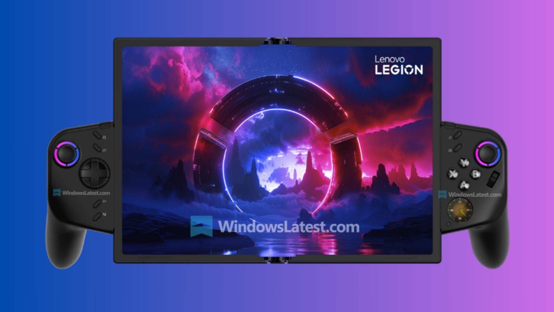 The Legion Go Fold in gaming handheld mode 