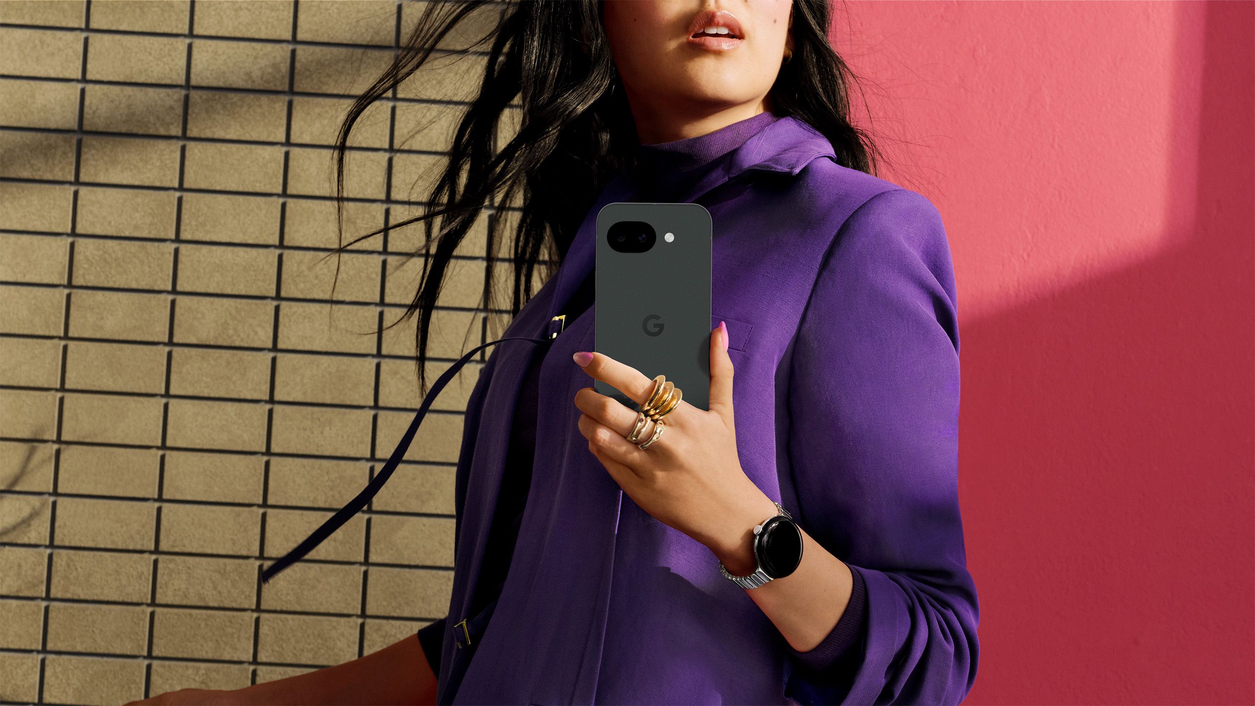 The back of the Pixel 10a in black 