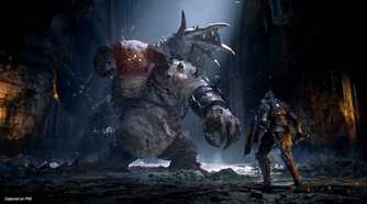 Facing a mutated gargoyle in Demon's Souls on the PlayStation 5.