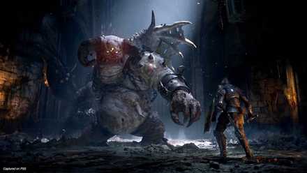 Facing a mutated gargoyle in Demon's Souls on the PlayStation 5.