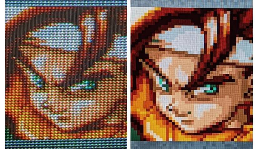 The difference in appearance between a CRT and an LCD 