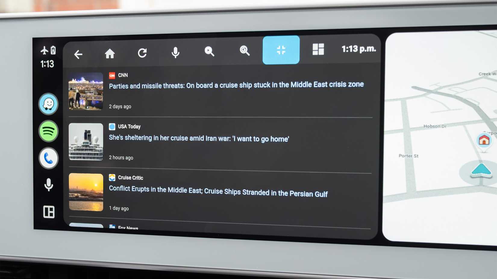 Google News in esecuzione su Android Auto