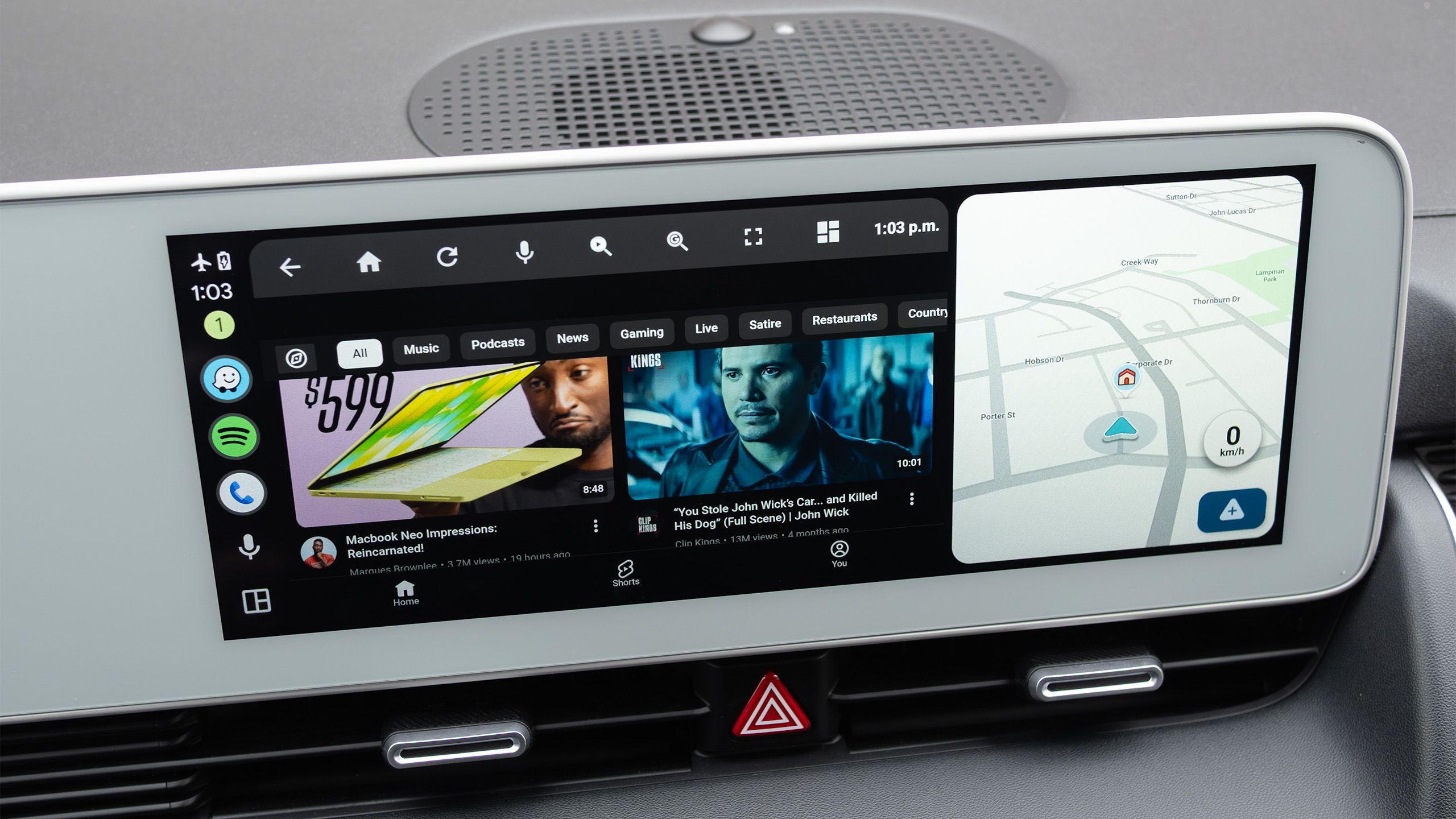 Android Auto with YouTube on it 