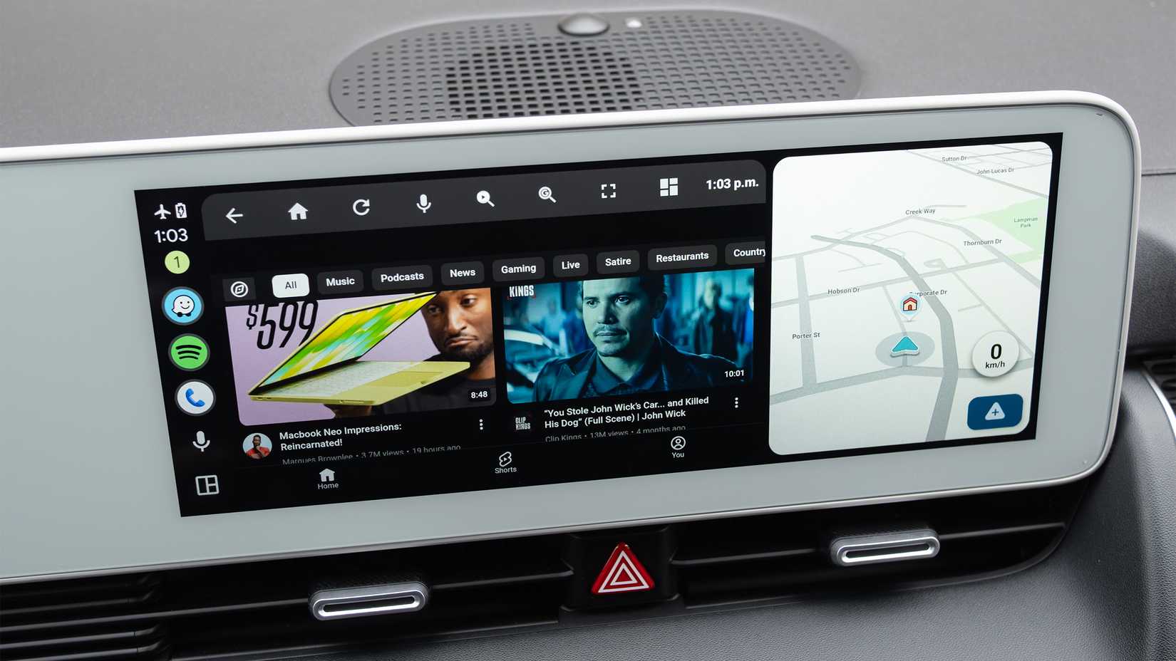Android Auto with YouTube on it 